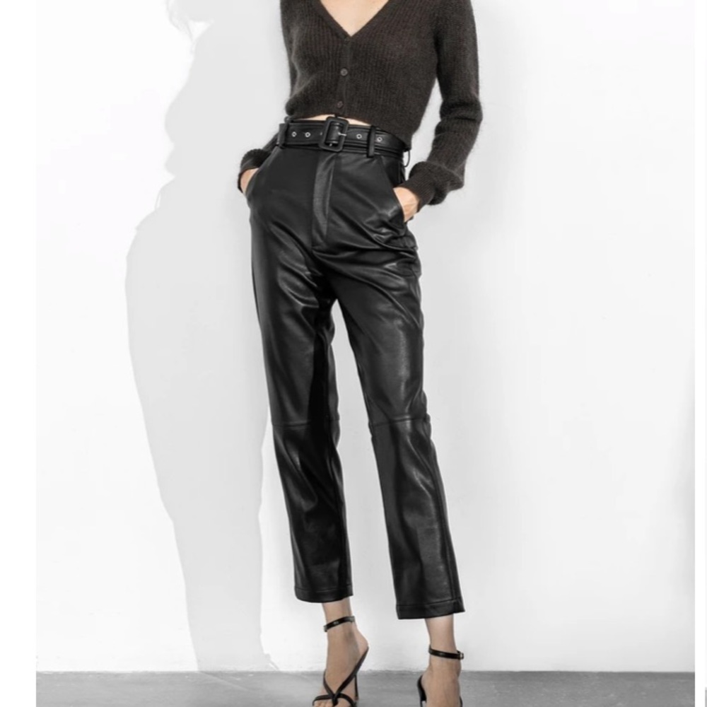 J.ING Vegan Leather Pants High Waisted Faux Leather Pants Size L